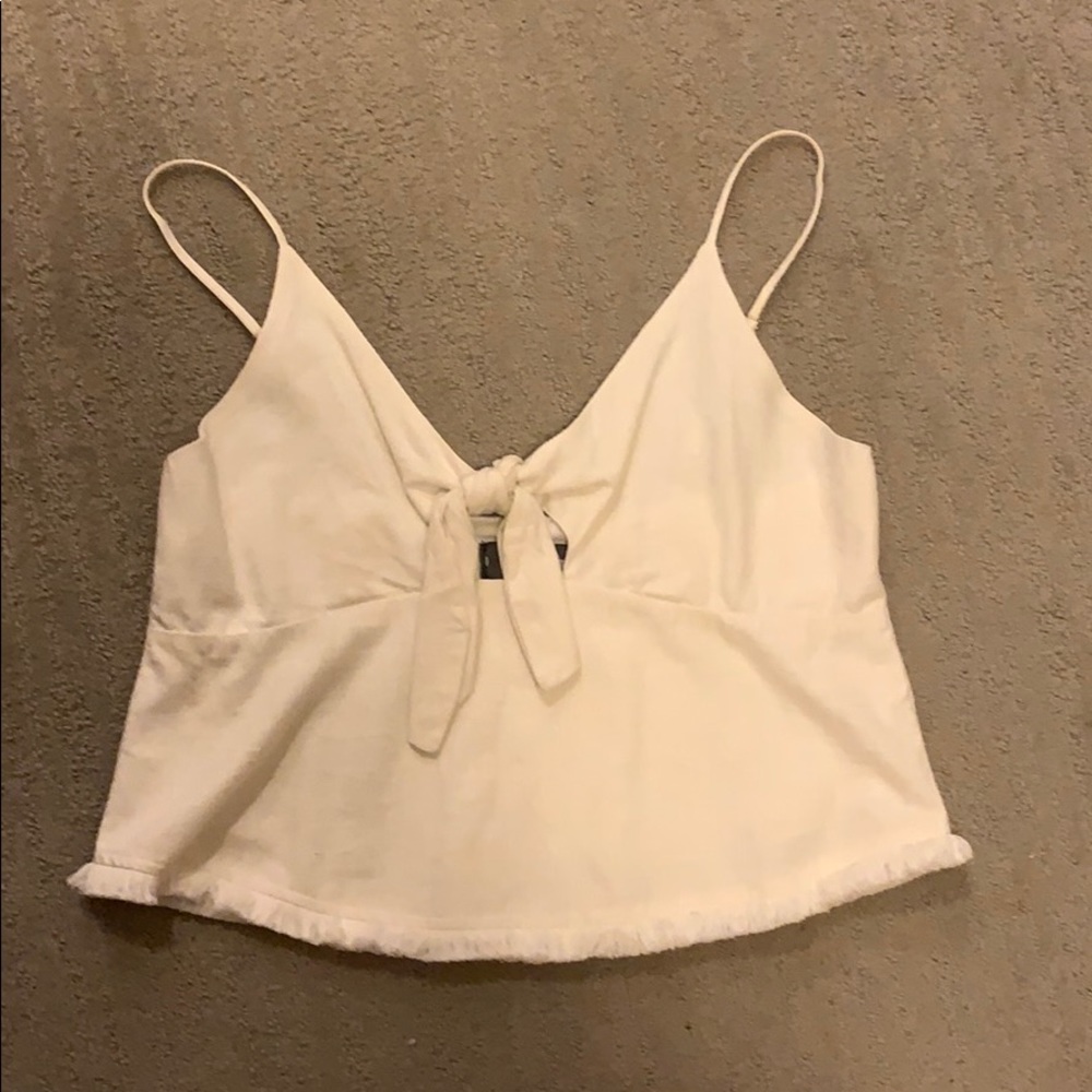 White linen tank top